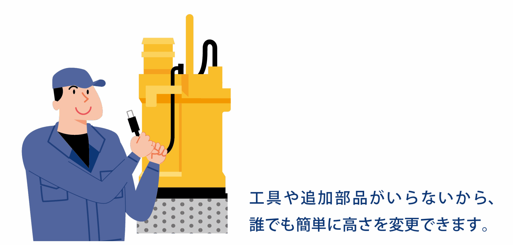 工具無しで水位設定