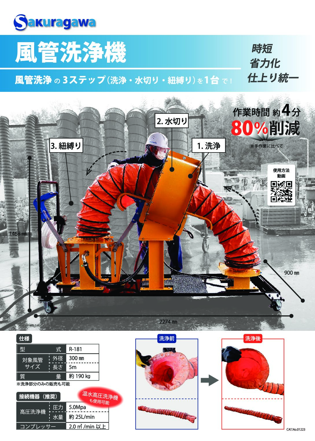 風管洗浄機 R-181 ｜櫻川ポンプ製作所